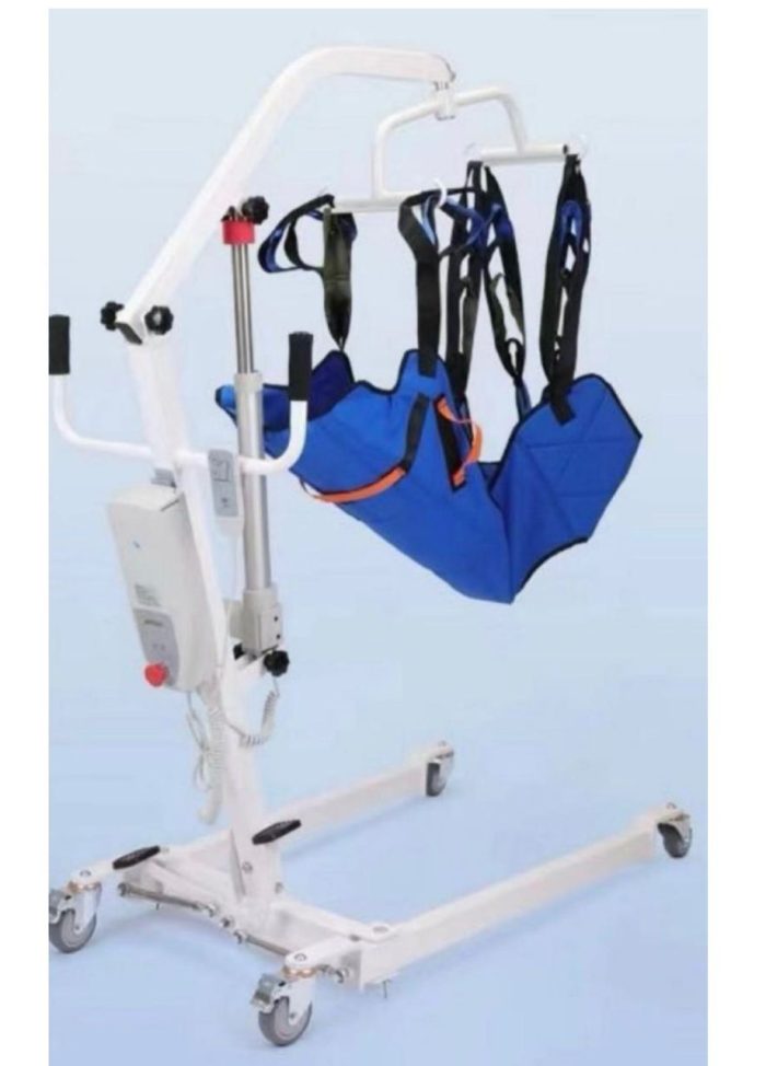 Patient Elevator, Electric Patient Lift Hydraulic Medical Body Lift Compact Patient Transfer Lift. Stable sling bar with reliable safety grounds. Long lift arm makes it possible to easily lift the patient on the middle of the bed..
